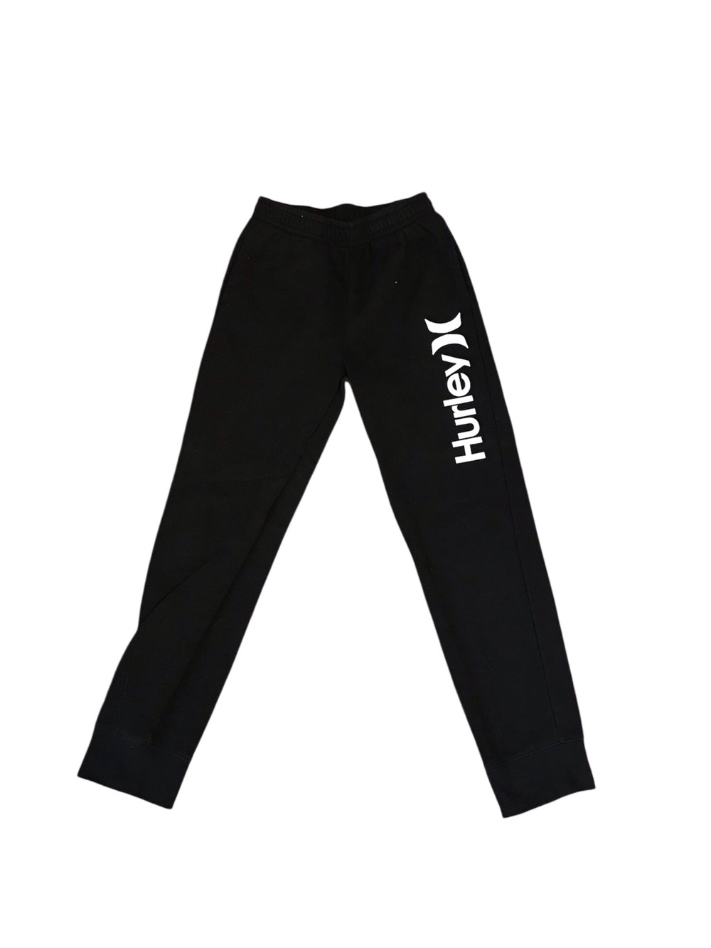Hurley Kids Sweat Joggers Black with White Logo, Size 14/16